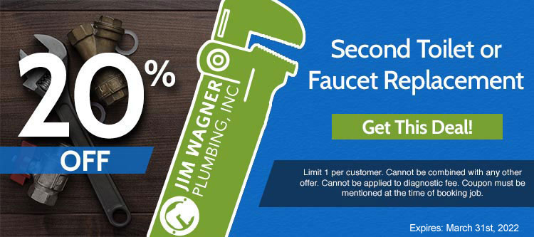 discount on second toilet or faucet replacement in Lombard Illinois